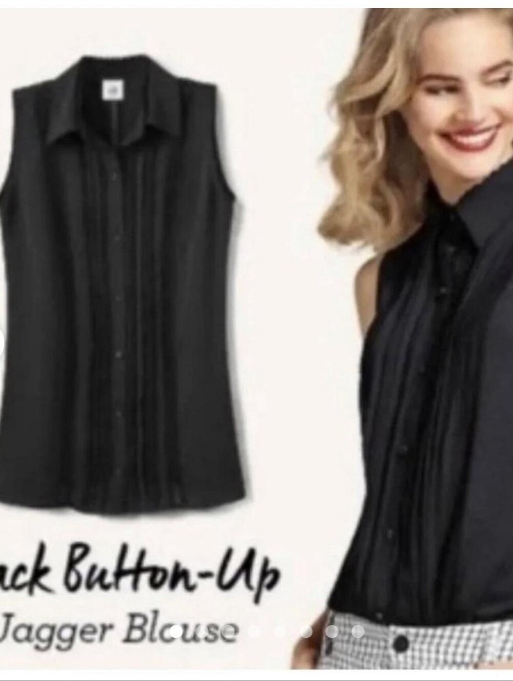 CAbi Black Jagger Lace Sleeveless Blouse